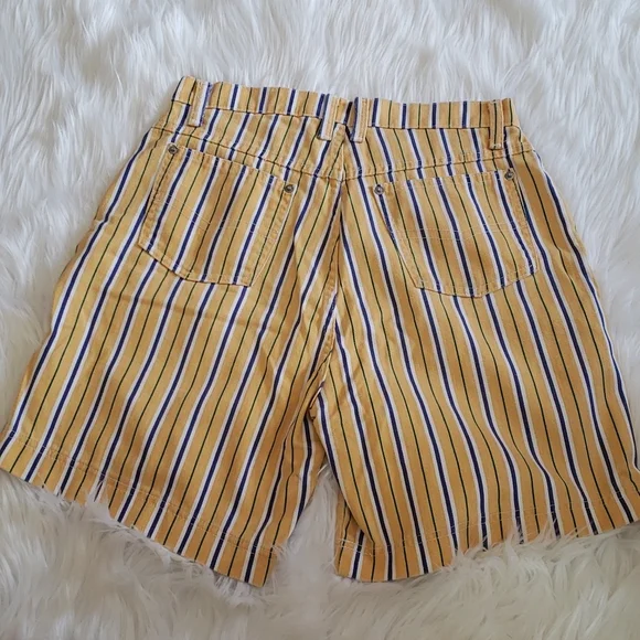 Vintage High Waisted Sasson Yellow Striped Jorts - Picture 4 of 6